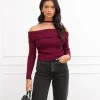 Alana off the shoulder top bordeaux