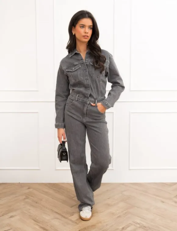 Alexa denim jumpsuit grijs