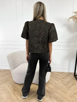 Alya panter blazer bruin