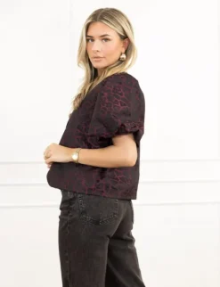 Alya panter blazer donker paars