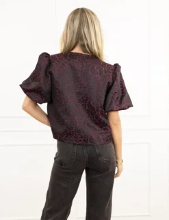 Alya panter blazer donker paars