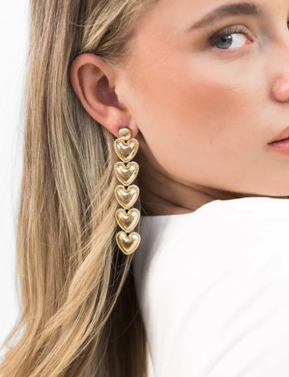 Amara hartjes oorbellen goud