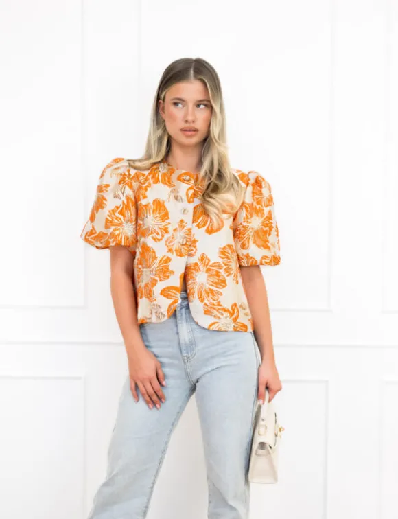 Amber top oranje