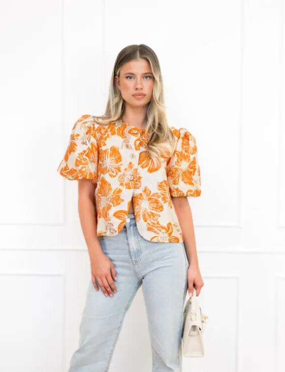 Amber top oranje