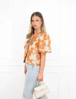 Amber top oranje