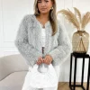 Amila faux fur jas grijs