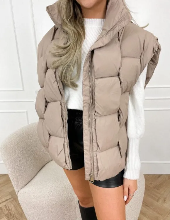 Anna bodywarmer taupe