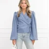 Belle blazer gestreept blauw