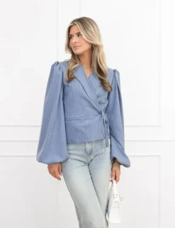 Belle blazer gestreept blauw