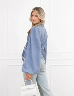 Belle blazer gestreept blauw