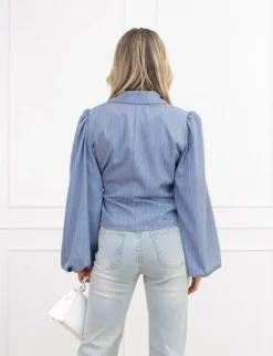 Belle blazer gestreept blauw