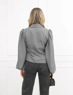 Belle blazer gestreept donker grijs