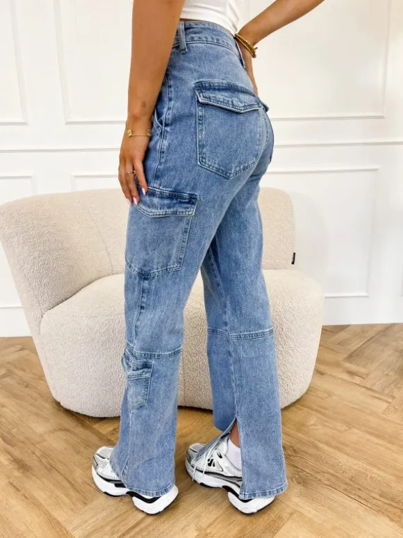 Birthe cargo jeans blauw