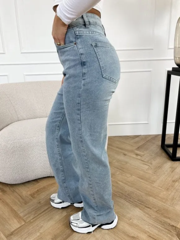 Bo wide leg jeans blauw