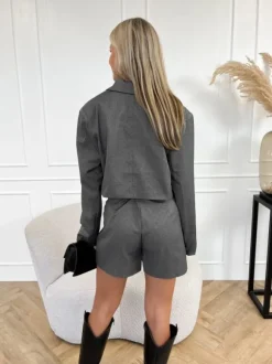 Bowy glitter skort grijs