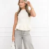 Camilla top off white