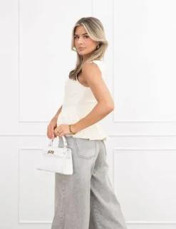 Camilla top off white