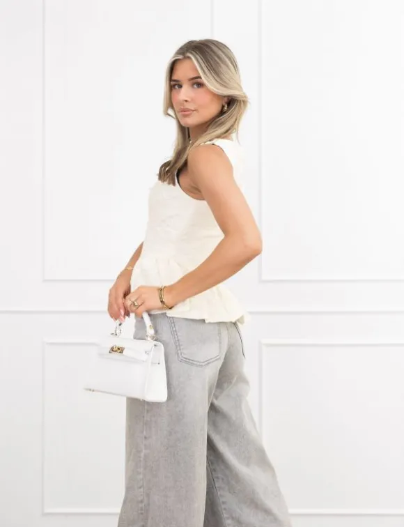 Camilla top off white