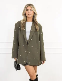 Caya hartjes short taupe