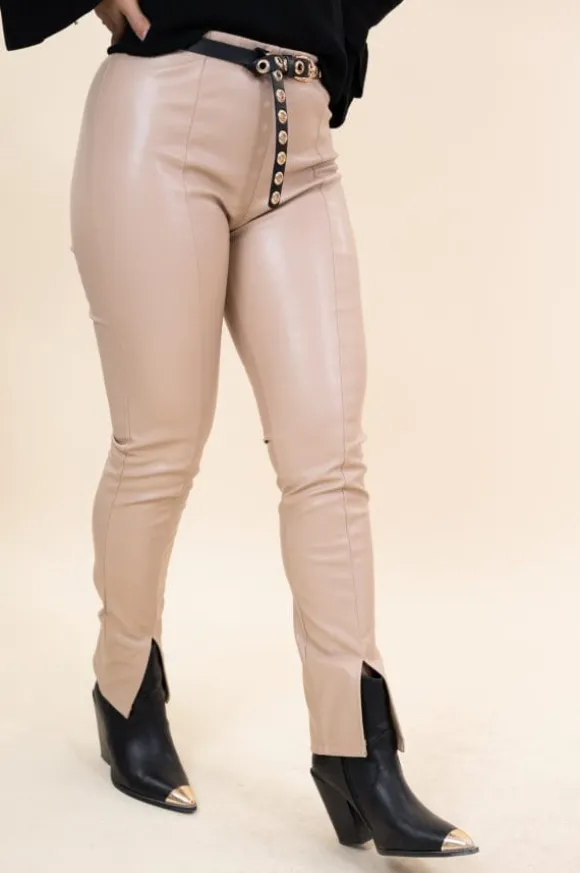 Cindy leather pants camel