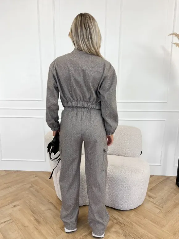 Elise strass broek bruin