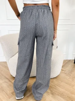 Elise strass broek grijs