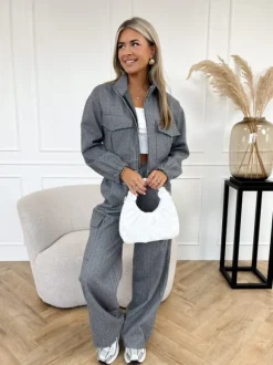 Elise strass jasje grijs