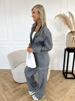 Elise strass jasje grijs