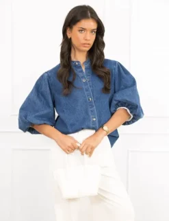 Elle spijkerblouse blauw