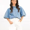 Elle spijkerblouse licht blauw