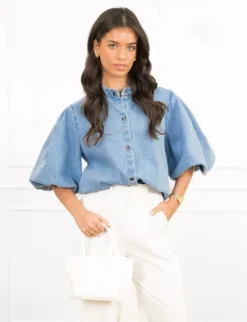 Elle spijkerblouse licht blauw