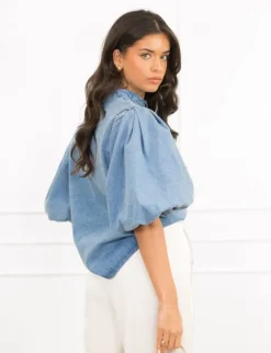 Elle spijkerblouse licht blauw