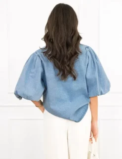 Elle spijkerblouse licht blauw