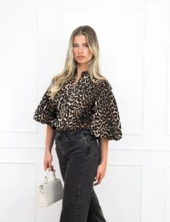 Elle spijkerblouse panter