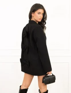 Ellen strik blazer zwart
