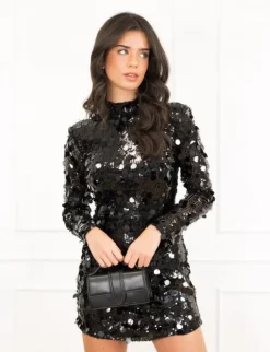 Emmy pailletten jurk zwart
