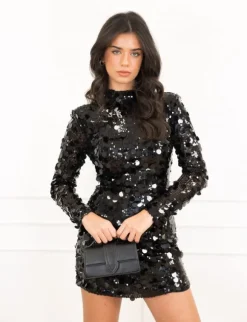 Emmy pailletten jurk zwart