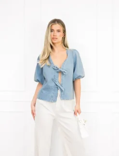 Esmee denim top blauw