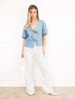 Esmee denim top blauw