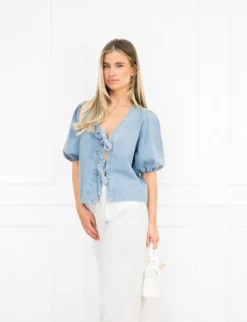 Esmee denim top blauw