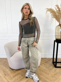 Evelien glitter top zwart