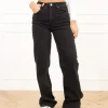 Faye wide leg tall jeans zwart