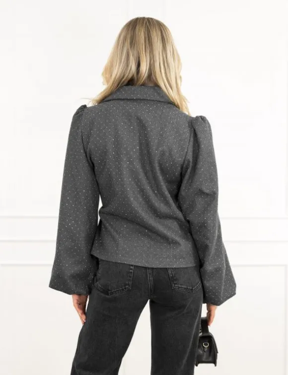 Fleur blazer donker grijs