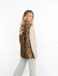 Floortje panter blazer beige
