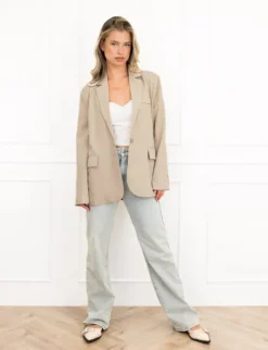 Floortje panter blazer beige
