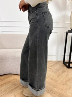 Gabi wide leg jeans donker grijs