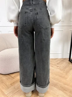 Gabi wide leg jeans donker grijs