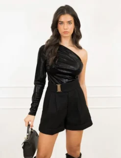 Gigi one shoulder body zwart