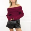 Gitte trui bordeaux