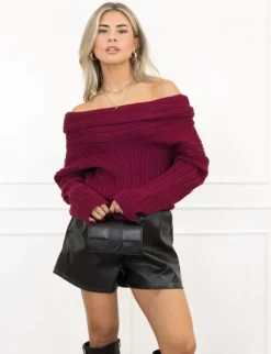 Gitte trui bordeaux